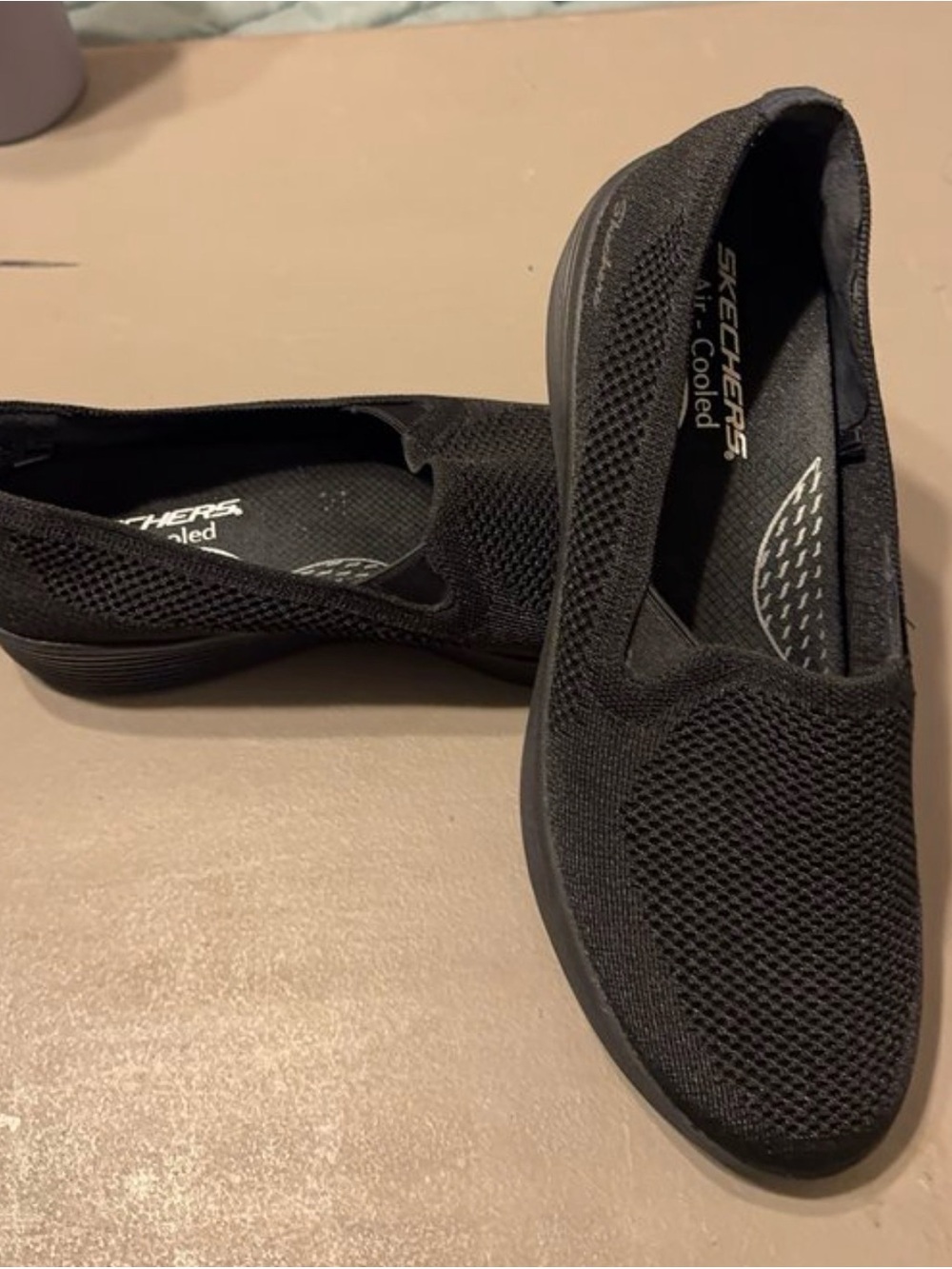 Skechers Women's Black Slip-On Mesh Flats